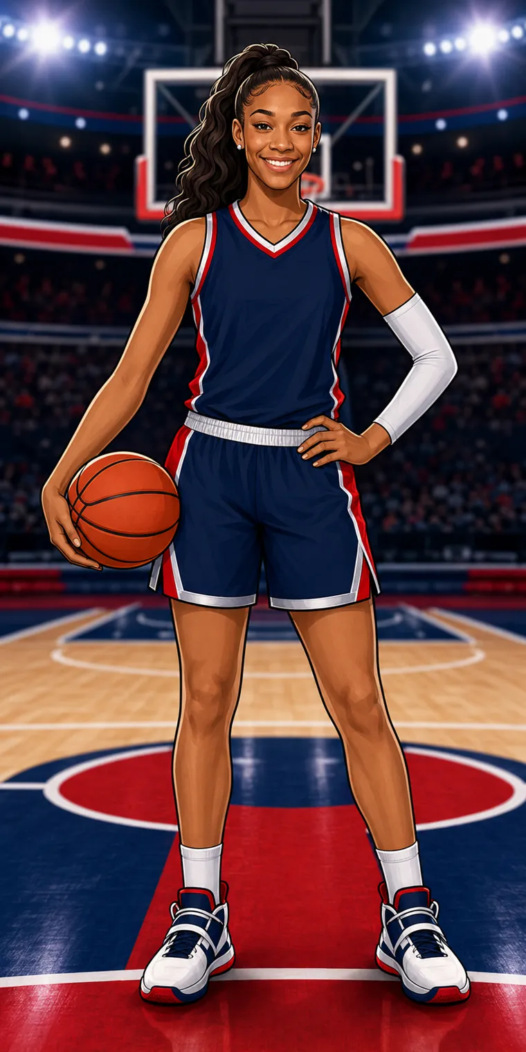 Youth basketball player portrait with professional gameday lighting in Las Vegas.